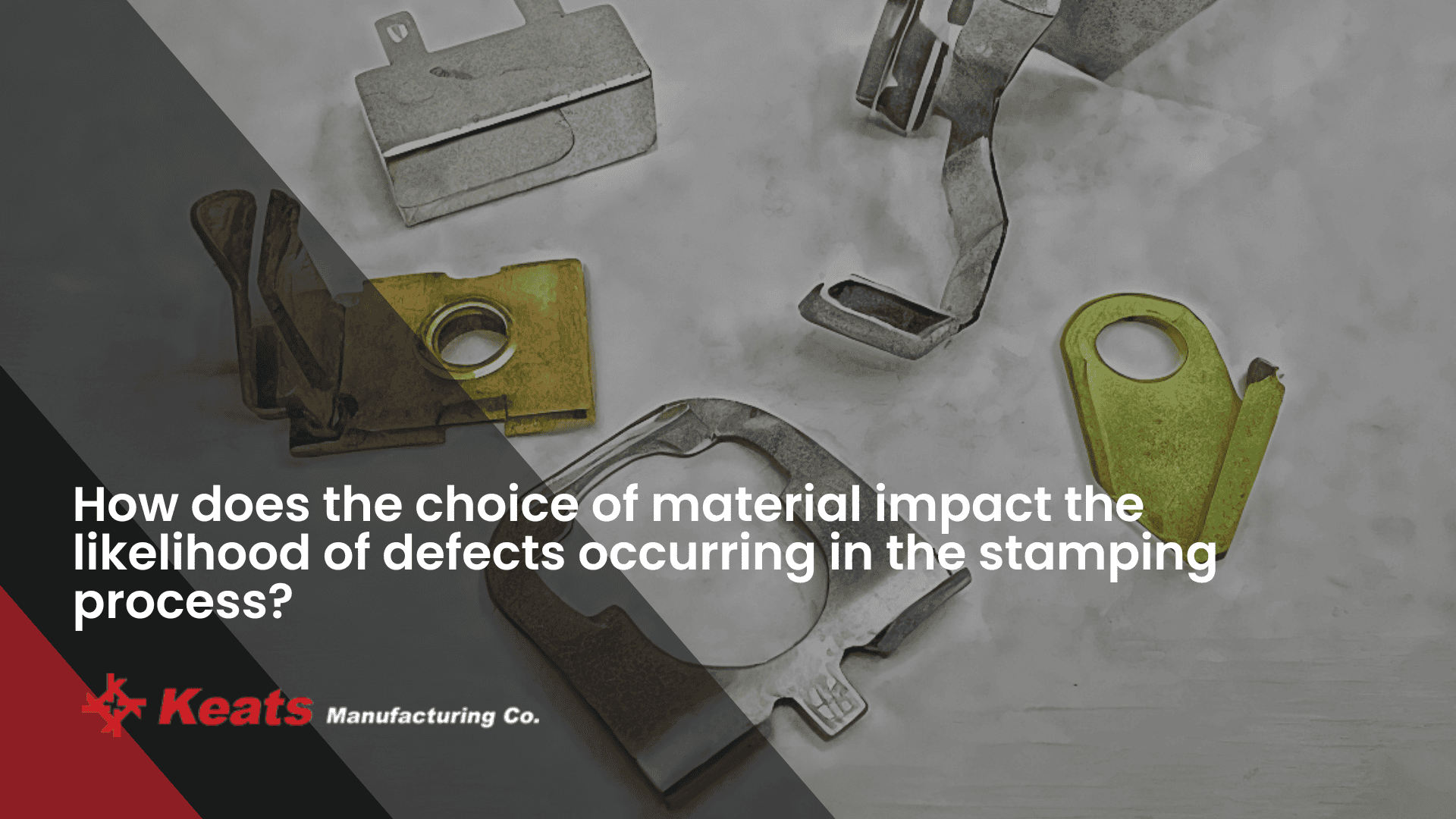 Various metal stamping tools and materials for manufacturing processes.