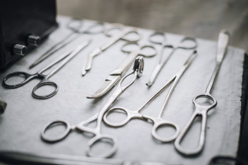 Old medical and surgical instruments